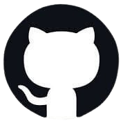 GitHub logo with a black circle and white silhouette of a cat.