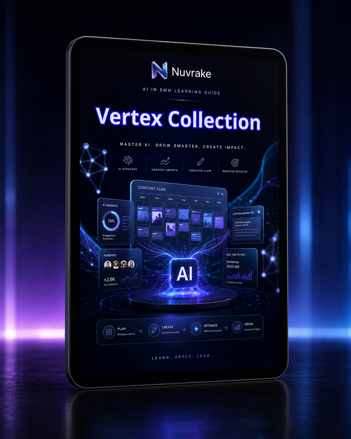 Nuv rake AI in 5M Learning Guide with 'Vertex Collection' on a dark background